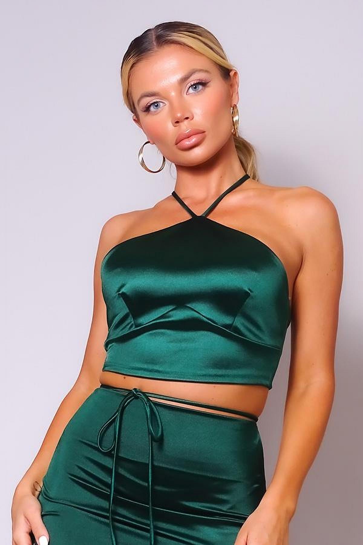 Sexy Halter Front Crop Top L