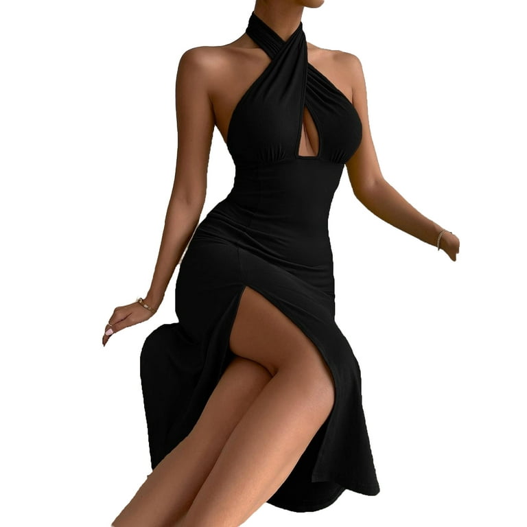 Womens black shop halter dress