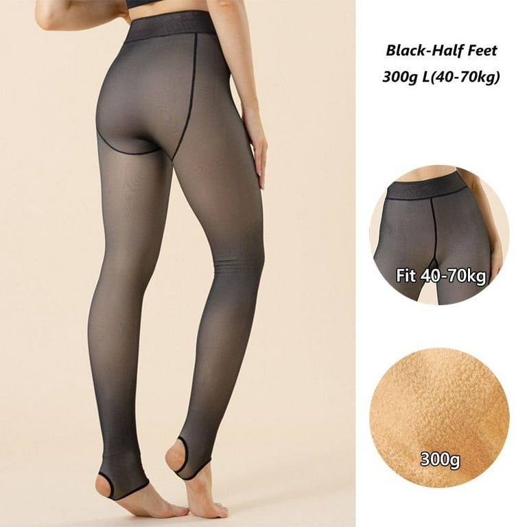 Women's Winter Warm Fleece Tights Ladies Thermo Pantyhose Fake Translucent  Insulated Tights High Waist Sexy Stockings Leggings