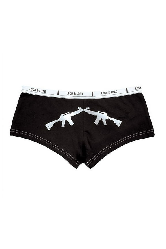 Sexy Hot Black Crossed Rifles Booty Shorts