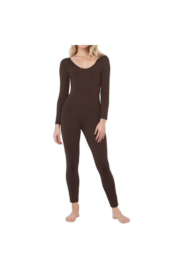 Sexy Hot Girl Tight Long Sleeve High Waist Solid Color Sports Fitness Jumpsuit