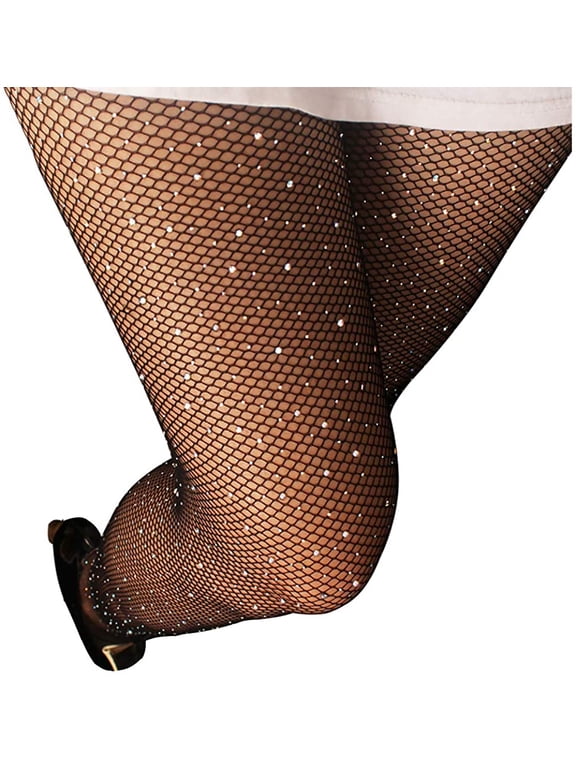 Sexy Jeweled Sparkly Diamond Fishnet Stockings High Waist Tights Pantyhose Socks Shiny Rhinestone Sheer Pantyhose With Bling Crystals