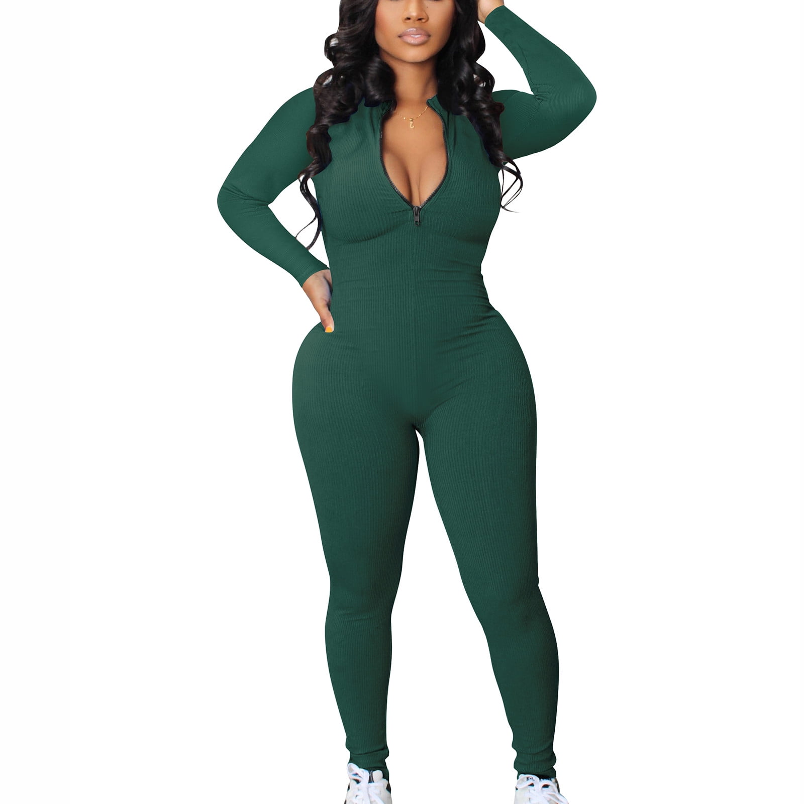 Women Bodysuit Romper Jumpsuit shorts Long Sleeves Casual Sexy