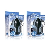 Sexy, Kinky Gift Set Bundle of The Silver Starter, Bejeweled Annodized Stainless Steel Plug, Colbalt and Icon Brands The Silver Starter, Bejeweled Annodized Stainless Steel Plug, Colbalt