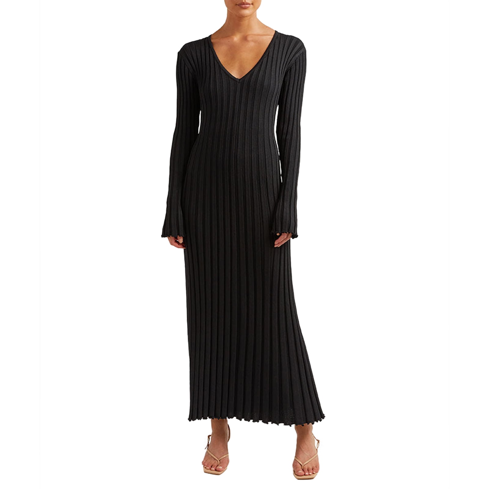 Elegant Y2K Women's Knit Bodycon Dress, Sleeveless Spaghetti Strap ...
