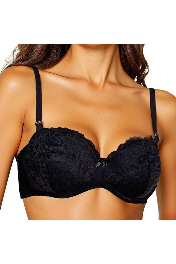 Sexy Lace Bra for Women Transparent Underwire Unlined Balconette Demi Cup Lingerie Comfortable Lightweight Support