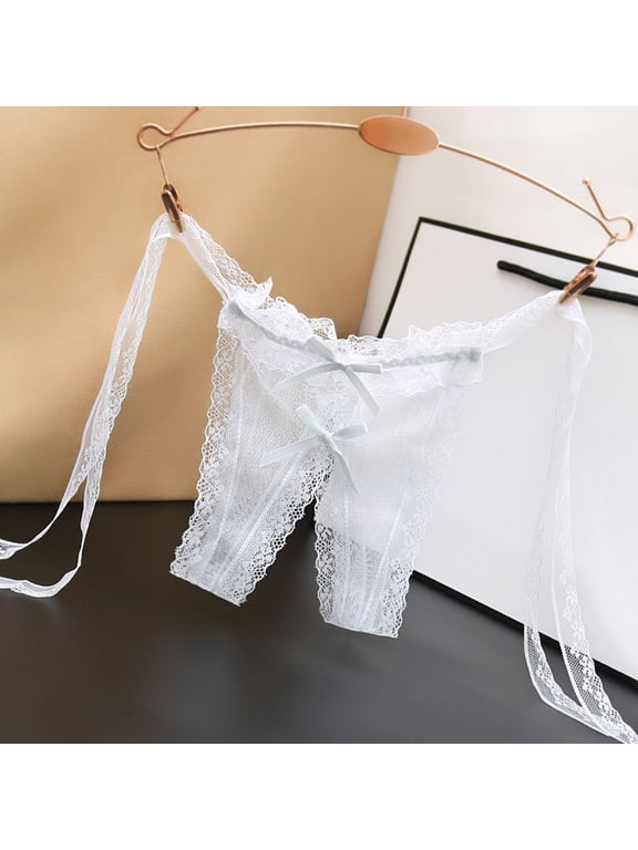 Sexy Lace Crotchless No Wear Underwear For Women Low Waist Seamless Transparent Hot Strappy Mesh Thong T Pants Slotted Panties Matching Underwear plus Size Underwear for Women 4x Sexy Lane plus Size