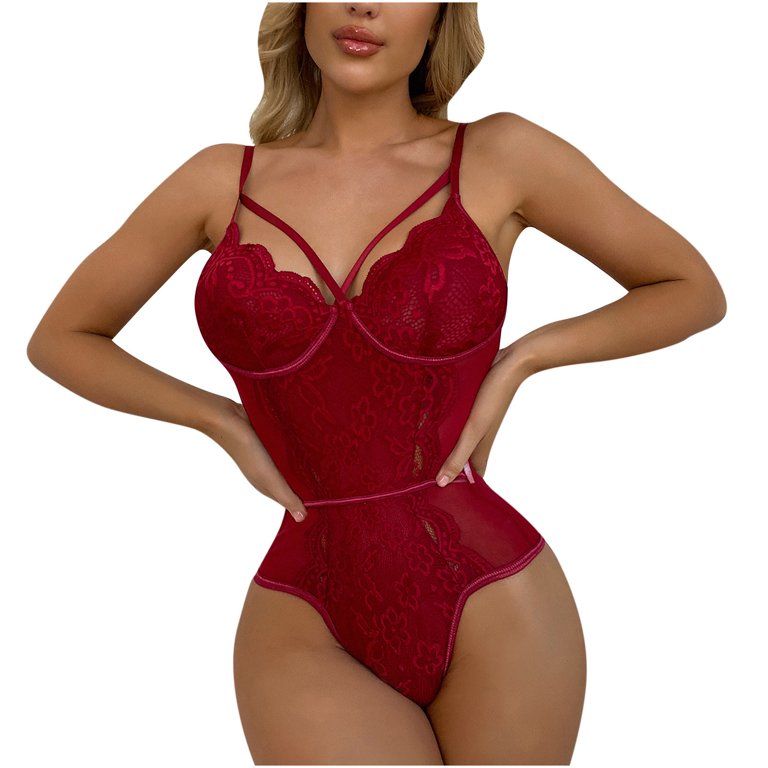 Xihbxyly Lingerie for Thick Women Ladies Cute Girl Solid Erotic Lingerie  Sexy Perspective Sling Slim Bodysuit Sexy Woman Lingerie Lace Lingerie