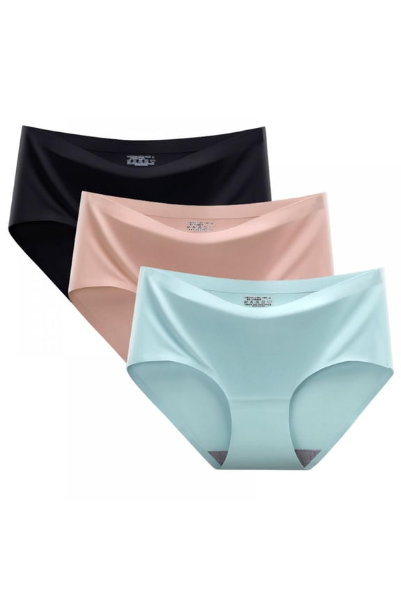 Sexy Lace Underwear for Women Frozen Silk Seamless Panties with Silky Tactile Touch 3 Pack
