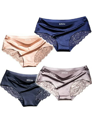 Buy 24FAM Presents-Womens Sexy Underwear, Satin Panties Silky Lace Underwear  Hipster Cheeky Panty Pack of 2-L Assorted at