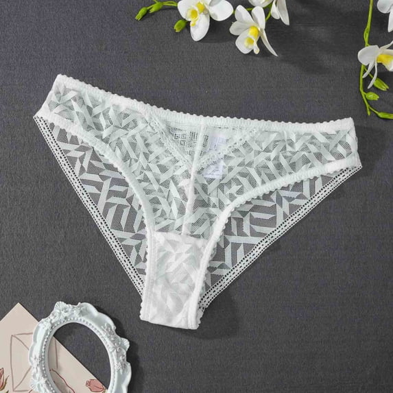 Sexy Lady Transparent Underwear Women Floral Lace Briefs Seamless Hollow Out Panties
