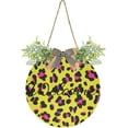 thumbnail image 1 of Sexy Leopard Print Welcome Sign for Front Door, Round Sign Hanging Welcome Sign Welcome Wreath for Farmhouse Porch Door Home Decor, 1 of 7