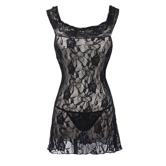 Sexy Lingerie Dress Sleepwear Underwear Lace Dress G-string Nightdress Women's Babydoll Oversize