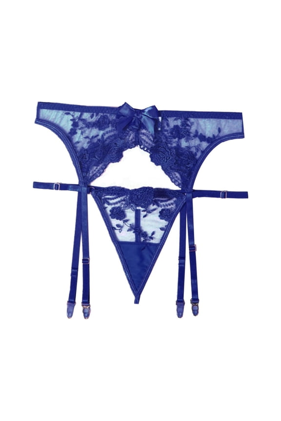 Sexy Lingerie For Women High Waisted Garter Belt Panties & Lace Suspender With 4 Straps Metal Clip Stocking Women's Intimates M
