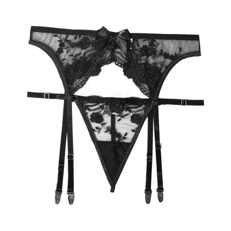 Sexy Lingerie For Women High Waisted Garter Belt Panties & Lace Suspender  With 4 Straps Metal Clip Stocking Women's Intimates XXL