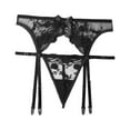 thumbnail image 1 of Sexy Lingerie For Women High Waisted Garter Belt Panties & Lace Suspender With 4 Straps Metal Clip Stocking Women's Intimates XXXL, 1 of 5