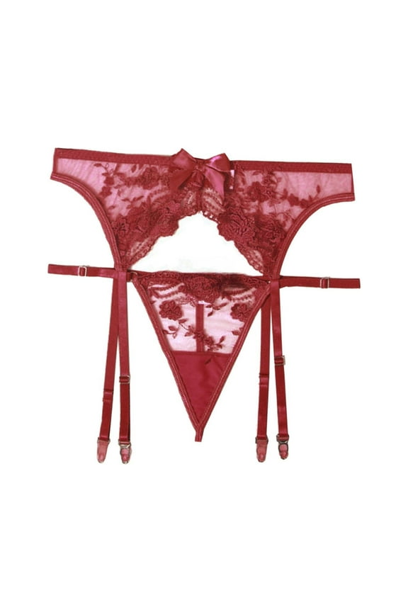 Sexy Lingerie For Women High Waisted Garter Belt Panties & Lace Suspender With 4 Straps Metal Clip Stocking Women's Intimates XXXXL