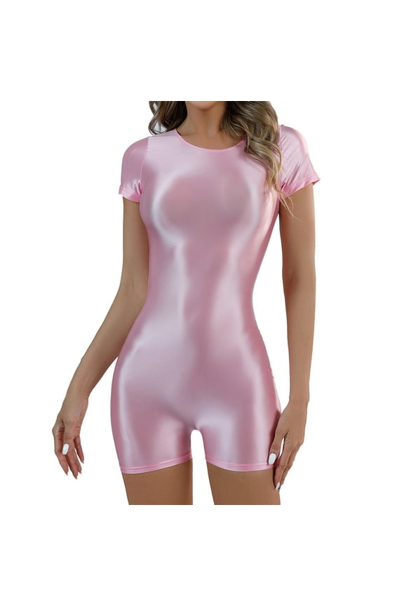 Sexy Lingerie For Women Women'S Shiny Silk Slip Front Seamless Shorts Tights Lingerie Intimates L