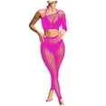 thumbnail image 1 of Sexy Lingerie Sets for Women Valentine Off Shoulder Long Sleeve Halter Tops Deep V Mesh Pant Bodycon Boudoir Set, 1 of 5