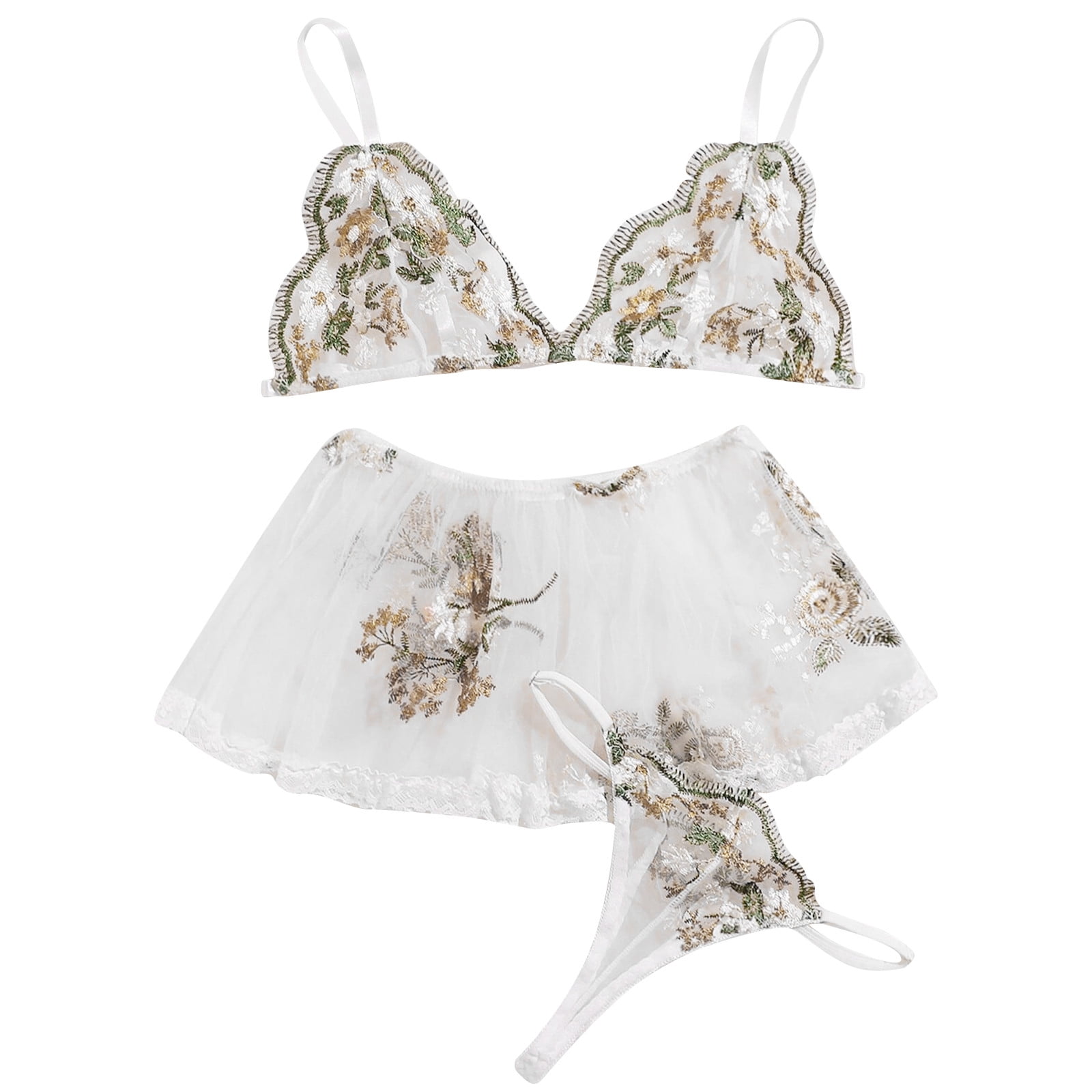 dmqupv Skivvies Underwear Lingerie for Women Floral Lace Lingerie