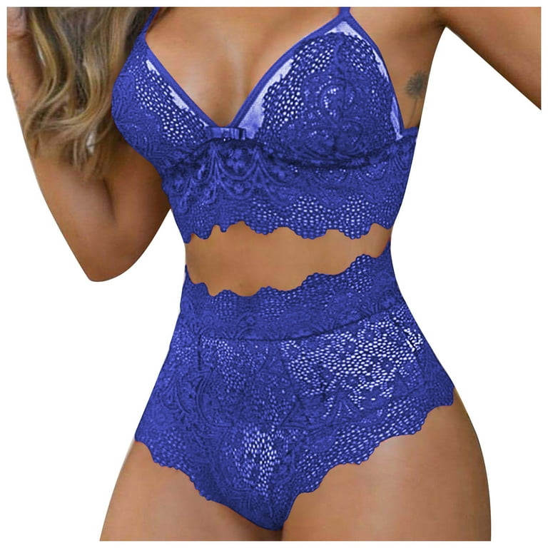 Sexy Lingerie for Women Strapless Bras for Women Womens Sexy Temptation  Transparent Underwear Lace Mesh Babydoll Underwear Crotchless Lingerie for Women  Bras for Women Clearance Blue,M 