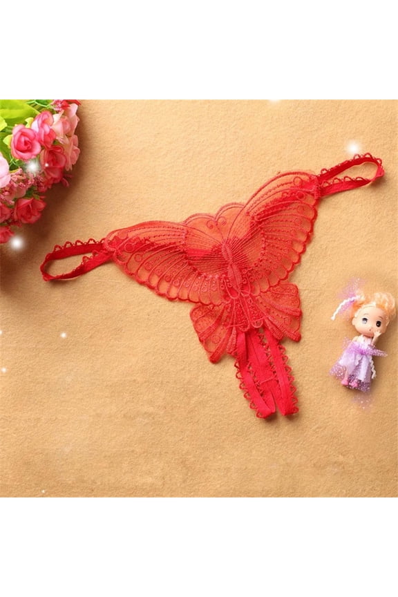 Sexy Lingerie for Women Butterfly Lace Micro Women Open Thongs G Strings Transparent Underwear RD