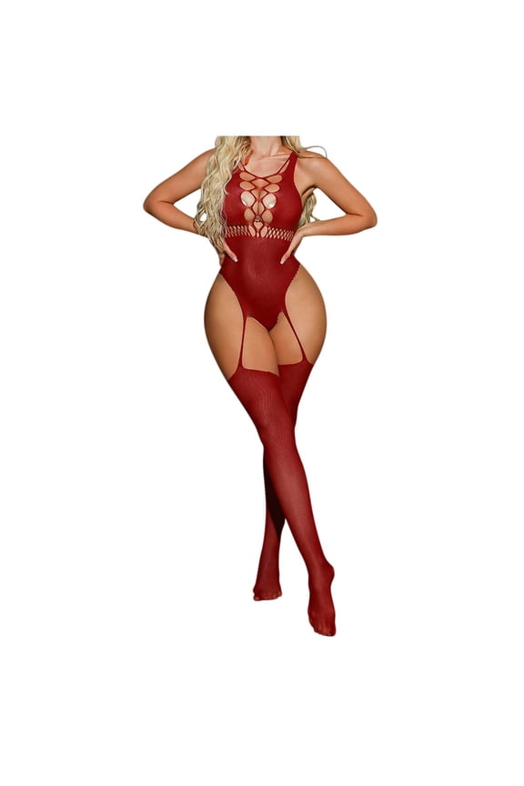 Sexy Lingerie for Women Naughty Outfits Fishnet Lingerie Bodysuit Teddy Babydoll Erotic Mesh Women's Lingerie Bodystocking
