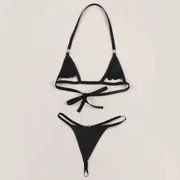 Sexy Lingerie for Women,Two Piece Sheer Matching Seamless Bra and Love Ring Thong Set