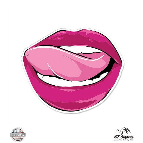 Sexy Lip Lick - 3" Vinyl Sticker - For Car Laptop I-Pad Phone Helmet Hard Hat - Waterproof Decal