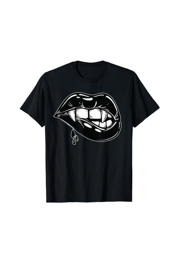 Sexy Lips Blood and Fangs Vampire Shirt