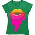 thumbnail image 1 of Sexy Lips Dripping Paint Colors Trippy Funny Kiss Women's T-Shirt, 1 of 4