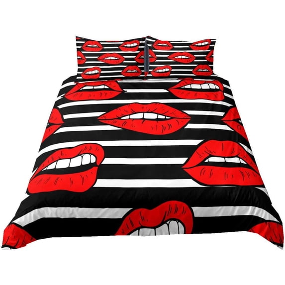 Sexy Lips Duvet Cover Set,Bedding Set for Kids and Adult, Home Decor, King Size