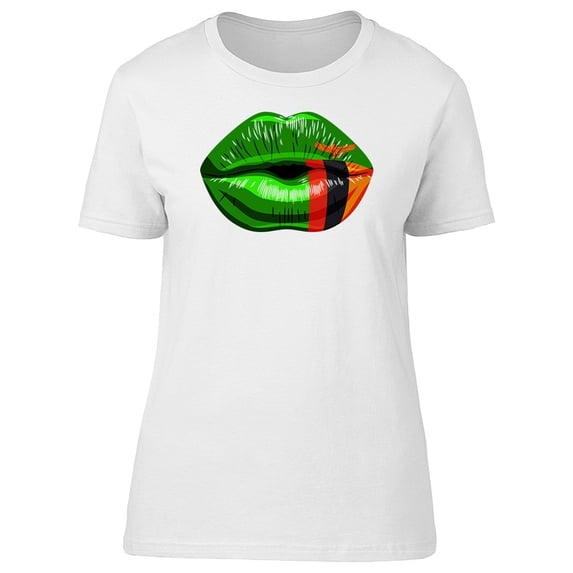 Sexy Lips Flag Of Zambia Tee Men's -Image by Shutterstock