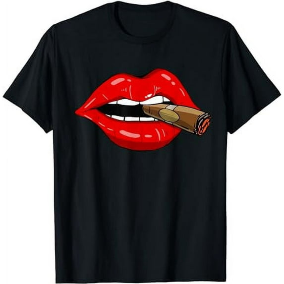 Sexy Lips Smoke Cuban Cigar Red Lips Smoking Cigar Sexy Lips T-Shirt