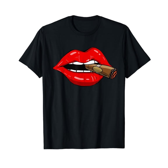 Sexy Lips Smoke Cuban Cigar Red Lips Smoking Cigar Sexy Lips T-Shirt