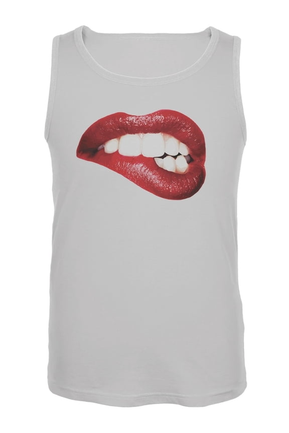 Sexy Lips White Adult Tank Top - Large