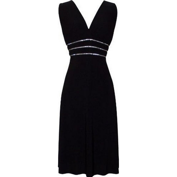 Sexy Little Black Cocktail Dress Crystals, Small, Black