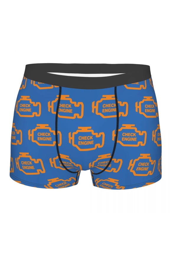 Sexy Male Fashion Check Engine Light What Now Underwear Mechanic Car Driver Boxer Briefs Stretch Shorts Panties Underpants