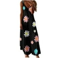 thumbnail image 1 of Sexy Maxi Dress Summer Dresses for Women Sleeveless Causal Stripe Floral Spaghetti Straps Beach Party Long Sundress, 1 of 5