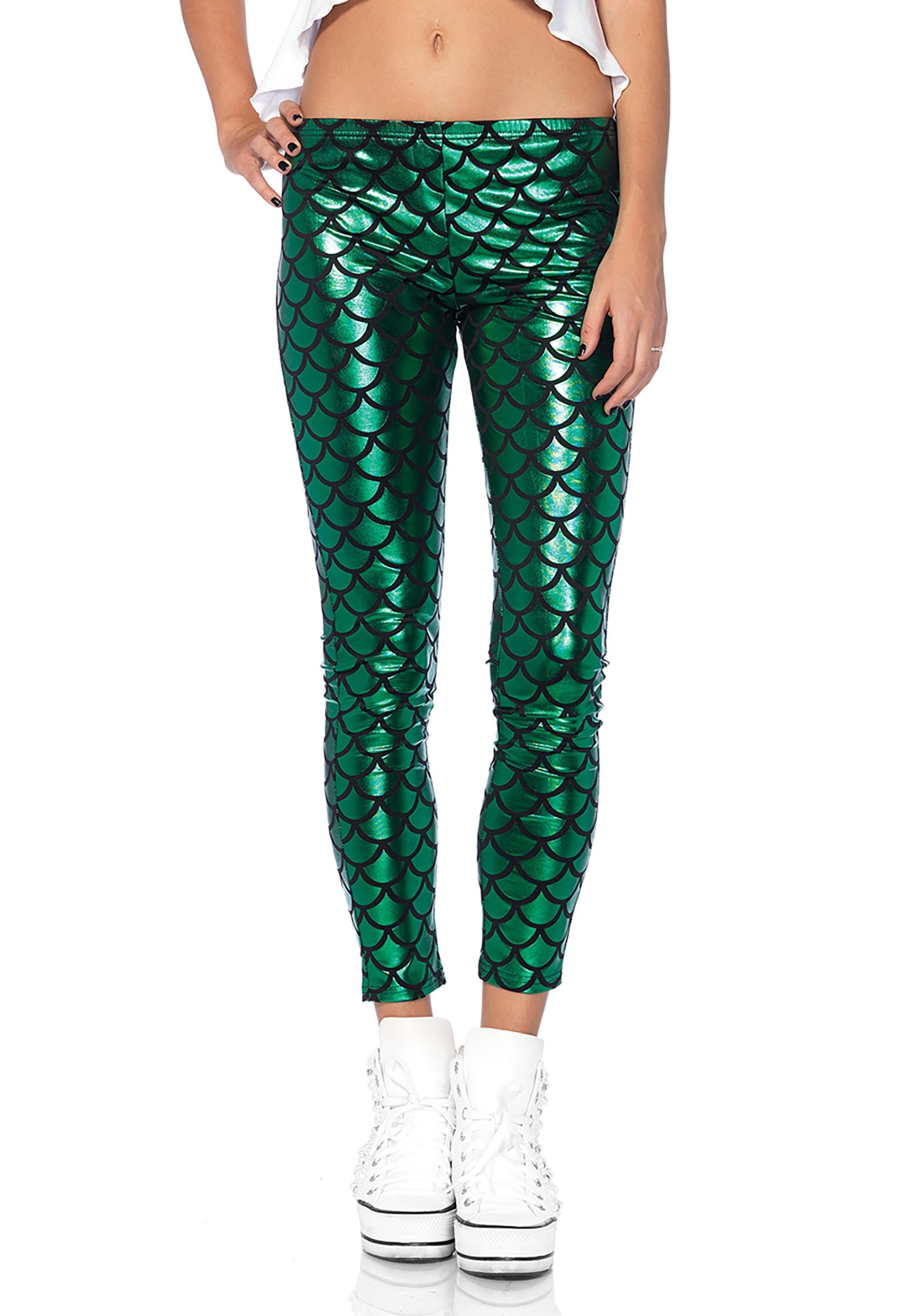 Leg Avenue Womens Green Mermaid Leggings