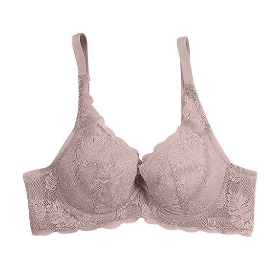 Sexy Minimizer Bras for Women Full Coverage No Underwire Lace Bra Low Support Lightly Breathable Comfort Push Up Bralette, Dark Gray, 42/95