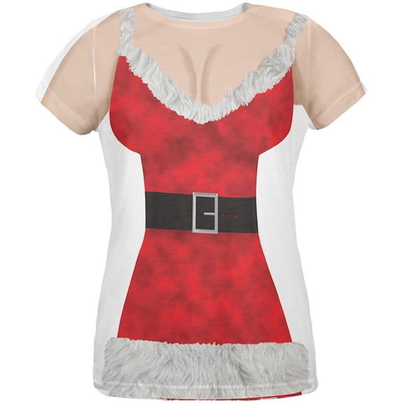 Sexy Mrs. Claus All Over Womens T-Shirt - 2X-Large