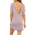 thumbnail image 1 of Sexy Nightgown for Women, Modal Crisscross Pajamas Backless Sleepwear Women Short Sleeve Sleep Shirt/Dress Round Neck Soft Nightshirts Plus Size, 1 of 4