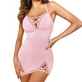 thumbnail image 1 of Nightgowns for Women V Neck Lace Full Side Split Sleepwear Pink XL, 1 of 9