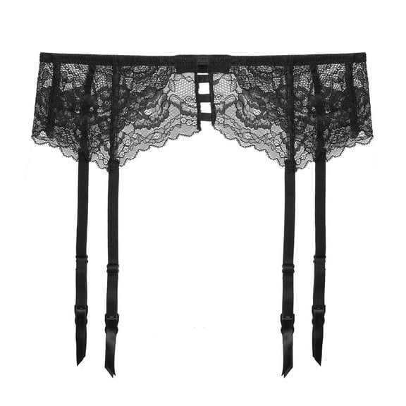 Sexy Nightwear For Women Lace Garter Belts/Sexy Mesh Suspender Belt With Four Straps Metal Clip For Women'S Stockings, Women's Intimates S