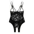 thumbnail image 1 of Sexy Nightwear For Women Women Bow Lace Hollow Open Crotch Teddy Bodysuit Backless Jumpsuit Lingerie, Women's Intimates L, 1 of 6