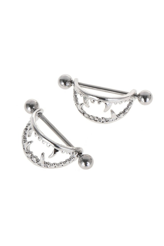 Sexy Nipple Rings 2 Pcs for Sharp Teeth Bars Shield Nipple Piercings Jewelry Dec