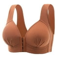 thumbnail image 1 of Non-Magnetic Non-Steel Ring Gathered Bra Thin Cup Lace Underwear for Everyday Comfort and Seduction Brown,XXL, 1 of 8