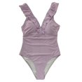 Sexy One Piece Swimsuit 2023 Women Striped Ruffled Swimwear Women