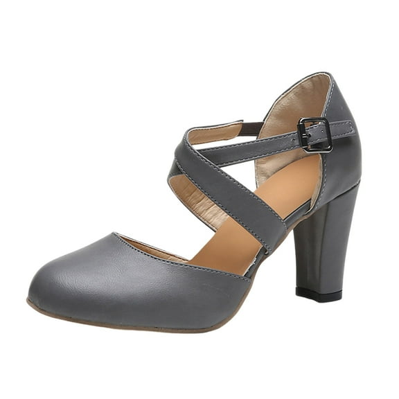 Sexy Open Toe Heels for Women – Strappy Shoes for Summer Events Women's Fashion Pointed Toe High Heels Strap Casual Shoes Pure Color Leather On Square Heel Dress For Daily Wear